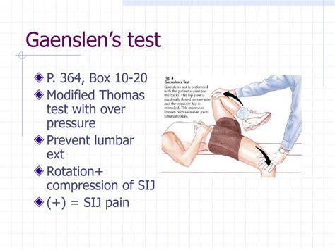 compression test sij|positive faber fortin's and gaenslen's.